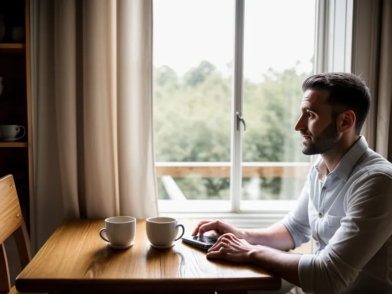Freelance indépendant à Orléans en écoute active lors d'une conversation informelle de prospection douce avec un commerçant