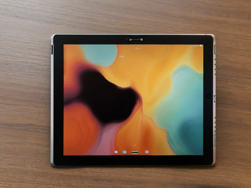 Tablette affichant un portfolio de graphiste lors d'une rencontre